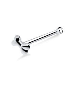 Bone Shaped Silver Bone Nose Stud NSKD-620